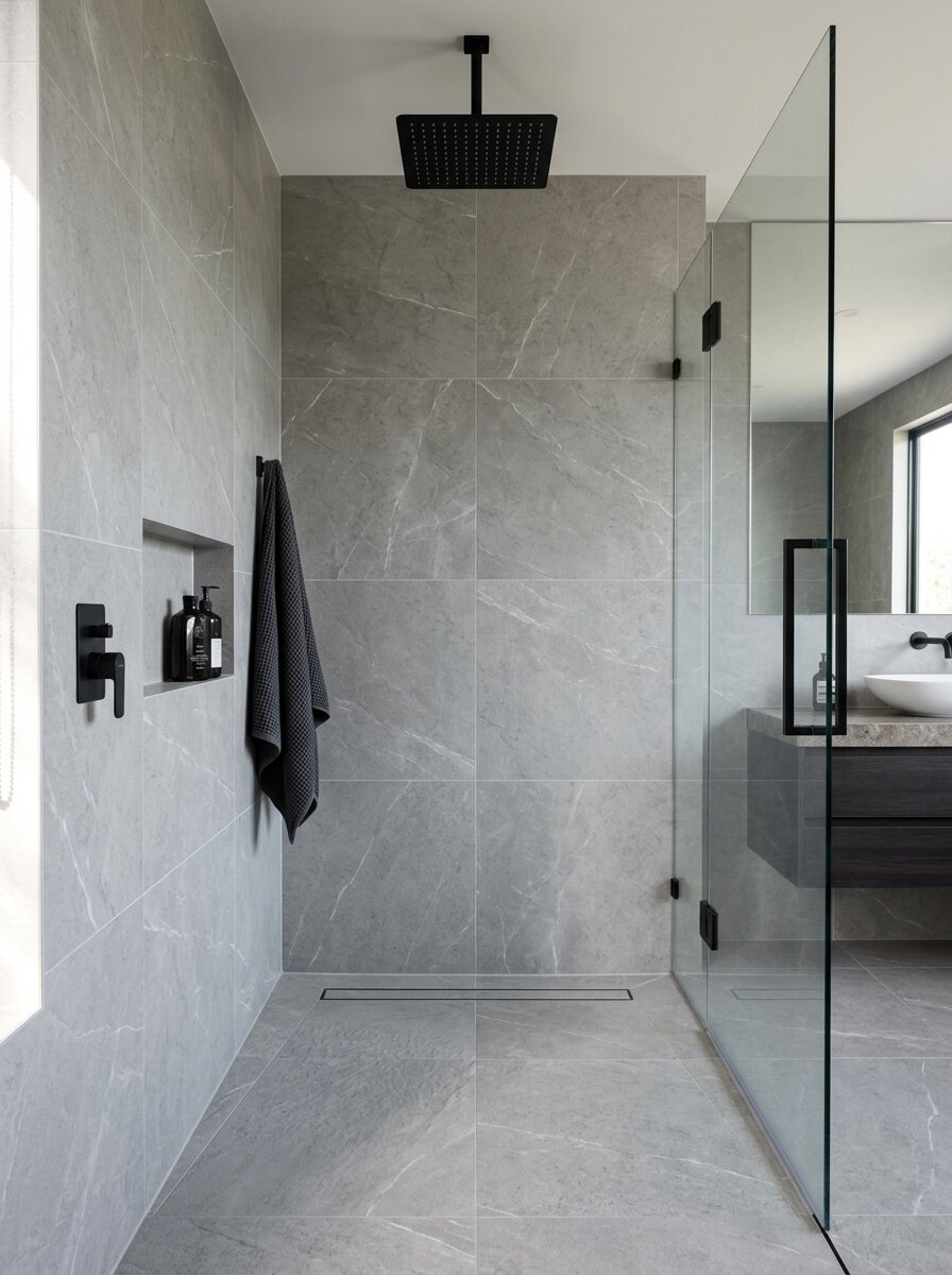 Walk-in tuš detalj